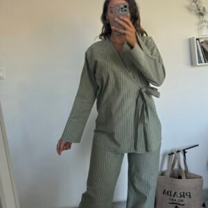 Ensemble à rayures Kaki