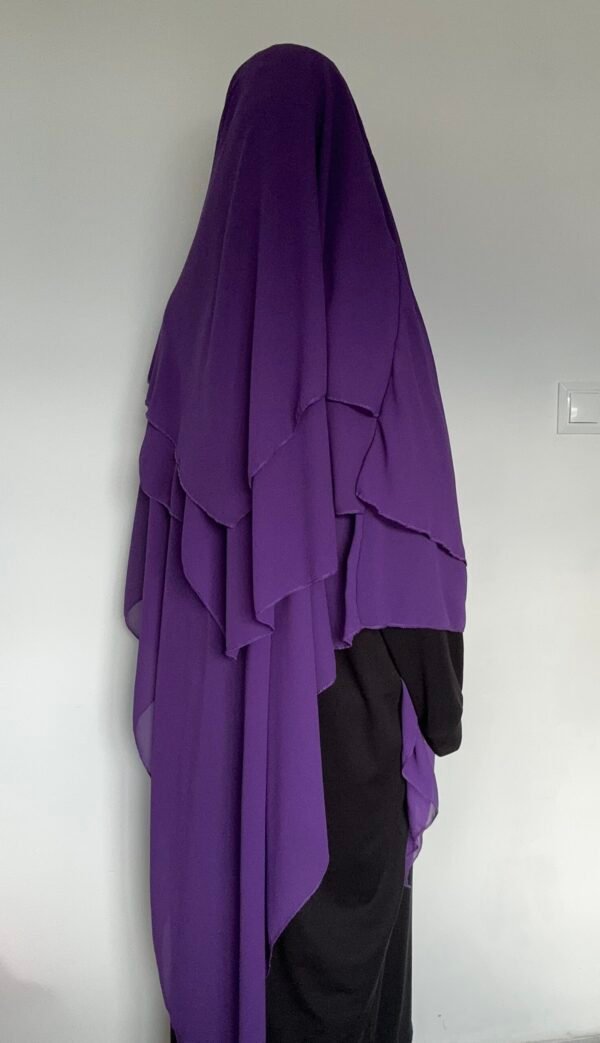 Khimar mousseline 3 voiles Raisin – Image 3