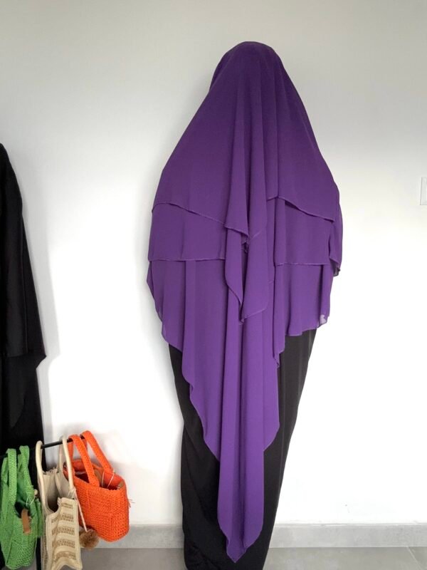 Khimar mousseline 3 voiles Raisin – Image 2
