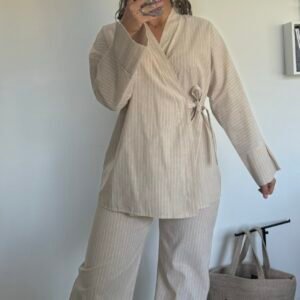 Ensemble à rayures Beige