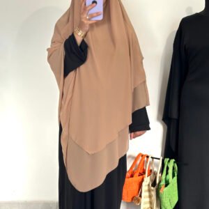 Khimar mousseline 3 voiles CAMEL