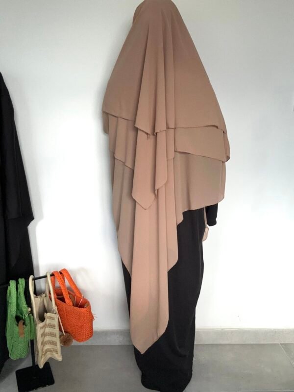 Khimar mousseline 3 voiles CAMEL – Image 2