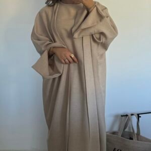 Ensemble Effet lin beige kimono & robe