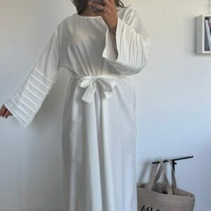 Abaya froufrou blanc
