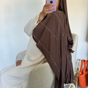 Jersey premium luxe strass frisé choco