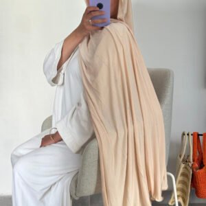 Jersey premium luxe strass frisé nude