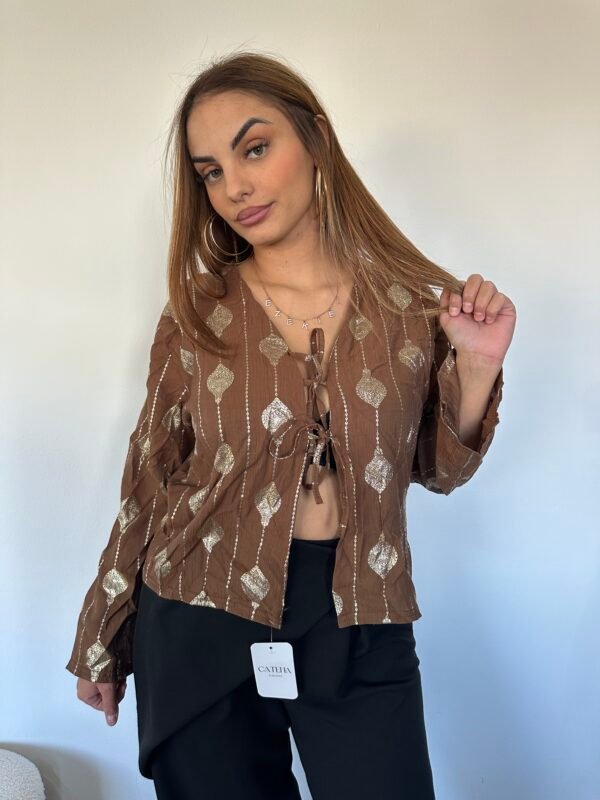 Blouse à nouer choco