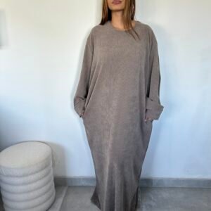 Robe longue taupe