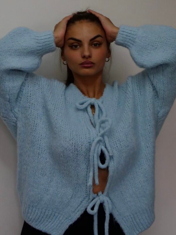 Pull à nouer lena bleu ciel